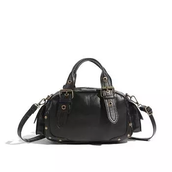 Ретро-сумка, модная сумка для боулинга, текстурная сумка на одно плечо, универсальная сумка-бостон