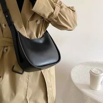Ретро сумка-седло женская 2024 осень и зима новая модная сумка подмышкой ниша универсальная сумка-мессенджер чёрный