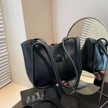 Ретро-сумка. Сумка на одно плечо. Вместительная сумка для поездок на работу. чёрный