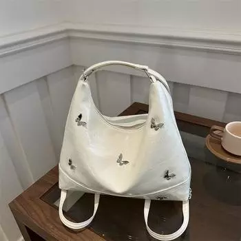 Ретро-сумка-тоут для женщин, новый модный рюкзак, нишевая текстурированная сумка через плечо со стразами, модная