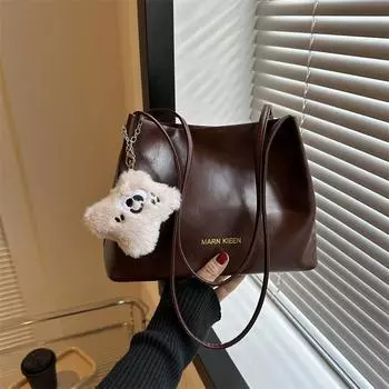 Ретро-сумка-тоут женская сумка новая модная и вместительная сумка повседневная сумка через плечо простая сумка через плечо No pendant