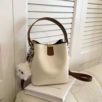 Ретро-сумка-ведро для переноски, повседневные диагональные сумки через плечо для женщин, модные женские сумки через плечо, дизайнерская сумка one size коричневый