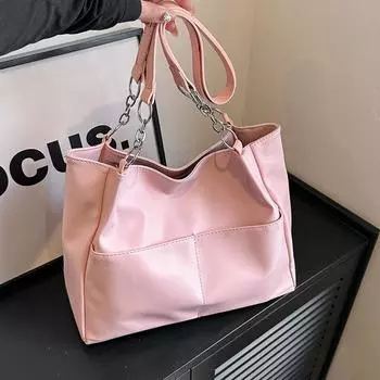 Ретро-сумка женская 2024 весна новый тренд нишевый дизайн сумка через плечо повседневная сумка для поездок на работу большой вместимости чёрный