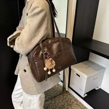 Ретро сумка женская большая вместимость 2024 новая осенне-зимняя повседневная сумка через плечо модная и популярная универсальная сумка-тоут
