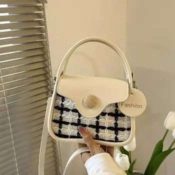 Ретро сумка женская летняя 2024 года, новая тенденция, повседневная сумка через плечо, портативная женская сумка, модная иностранная сумка небольшого размера чёрный