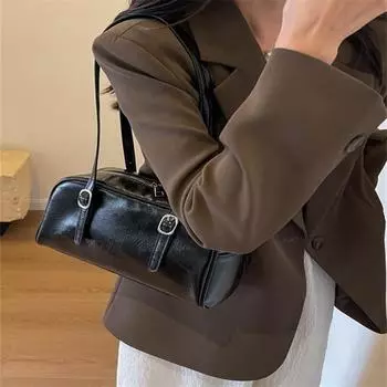 Ретро-сумка женская осенне-зимняя корейская версия модная сумка на одно плечо подмышкой нишевый дизайн ручная сумка Boston