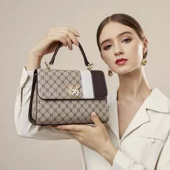 Ретро-сумка, женская сумка, новинка 2023, модная универсальная ручная сумка на плечо, женская маленькая квадратная сумка среднего возраста, сумка через плечо с принтом M