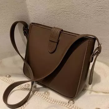 Ретро-сумка, женская сумка, новинка 2024, модная и стильная, простая, текстурированная, большой вместимости, сумка-ведро на одно плечо, сумка через плечо под мышками