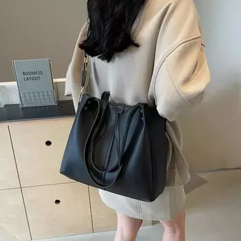 Ретро сумка женская сумка-тоут большая вместительная сумка-мессенджер 2024 новая универсальная сумка через плечо для работы сумка для поездок на работу пригородная сумка прилив покинуть белый