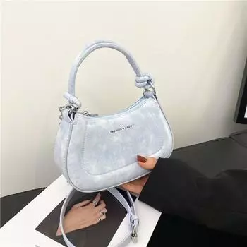 Ретро-сумка женская, весна 2024, новая модная сумка с цепочкой под мышками, сумка через плечо с градиентом one size синий