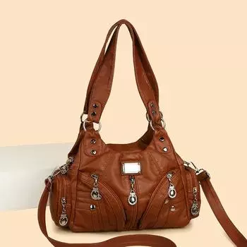 Ретро сумка женская зимняя новая иностранная стиль европейский и американский стиль простой дорожный большой емкости сумка через плечо зелёный