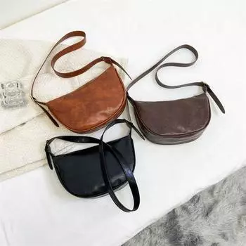 Ретро-сумки через плечо для женщин. Вместительные универсальные и персонализированные сумки на одно плечо. Стильные сумки в форме пельменей во французском стиле. чёрный