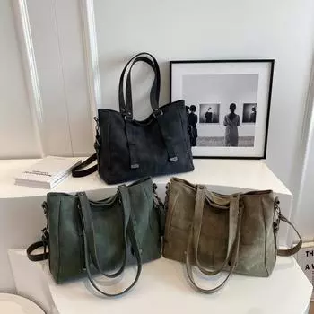 Ретро сумки через плечо для женщин в байкерском стиле из мягкой искусственной кожи, большая вместительная сумка-шоппер, осенняя новая дорожная сумка через плечо 36x28x12cm