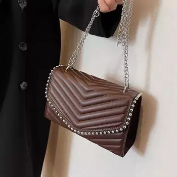 Ретро сумки через плечо из искусственной кожи с клапаном для женщин 2024, корейская модная маленькая сумка подмышками, женская сумка подмышками, сумки и кошельки бежевый