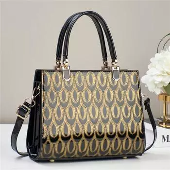 Ретро сумки для женщин Элегантные женские сумки через плечо Модные офисные и рабочие женские сумки Роскошные яркие кожаные женские сумки 24x11x19cm