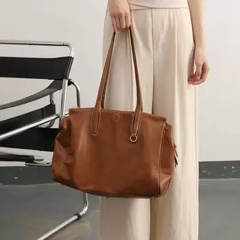 Ретро сумки-тоут женские из синтетической кожи женские большие дорожные сумки на одно плечо (30cm<Max Length<50cm) коричневый