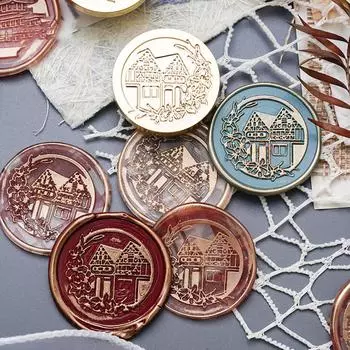 Ретро сургучная печать, штамп, трава, китайская древняя архитектура, серия, сургучная печать, головка для приглашения, печать, штамп, сделай сам, ремесло