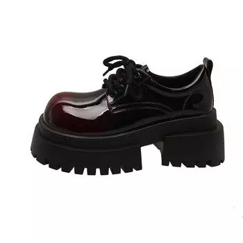 Retro sweet and cool small leather shoes women s 2025 spring new heightened platform shoes British style loafers 35