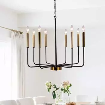 Ретро светодиодная люстра Iron Art Black Gold подвесной светильник для столовой гостиной спальни украшение дома подвесной светильник Lampara Without Bulbs