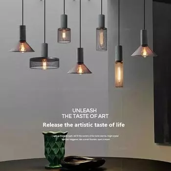 Ретро светодиодный подвесной светильник креативные подвесные светильники из цемента для гостиной столовой бара сундука магазина ресторана декоративных ламп Without Bulb