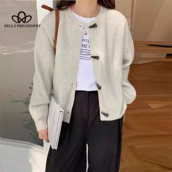 Ретро-свитер с пуговицами, кардиган женский, осень и зима, новый корейский вариант, свободный короткий вязаный кардиган, свитер one size красный