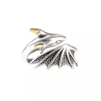 Ретро Тайский Банк Серебра Летающий Дракон Кольцо Личность Хип-Хоп Мужчины И Женщины Открытое Кольцо Кольцо