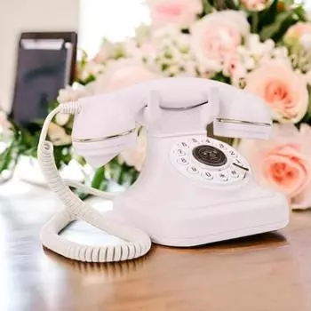 Ретро телефон Аудио гостевая книга Простота в использовании Свадебный телефон Гостевая книга Классический стиль Телефонное украшение чёрный