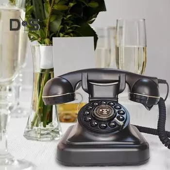 Ретро телефон Аудио гостевая книга Простота в использовании Свадебный телефон Гостевая книга Классический стиль Телефонное украшение чёрный