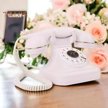 Ретро телефон Аудио гостевая книга Простота в использовании Свадебный телефон Гостевая книга Классический стиль Телефонное украшение розовый