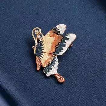 Ретро темперамент эмалевая роспись бабочка брошь элитная женская роскошная мода изысканная булавка элегантные атмосферные аксессуары