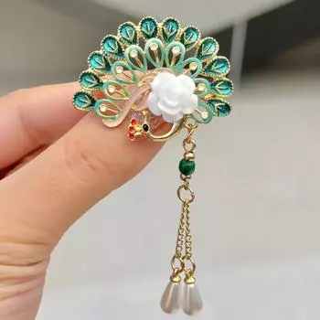 Ретро темперамент корсаж персонализированный павлин открытый экран брошь высококачественный ханьфу чонсам креативный кулон булавка