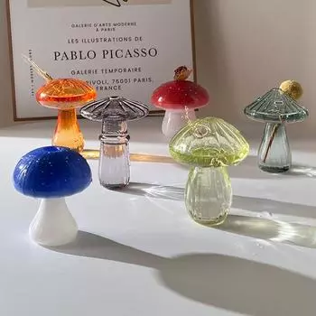 Ретро текстурированная стеклянная мини-ваза Ins Style Прозрачная цветная ваза для цветов Украшение для рабочего стола Украшения Декор стола во французском стиле