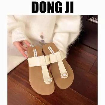 Retro toe cool slippers women s summer wear with skirt niche design soft bottom beach premium flip-flops 35 серебряный