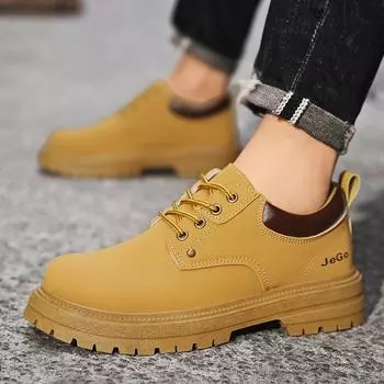 Retro tooling shoes men s autumn and winter new men s shoes Martin boots low-top men s British trend casual shoes 39