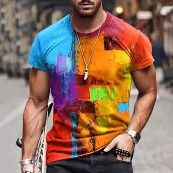 Ретро топы, летняя мужская футболка, футболка с этническим принтом и круглым вырезом, праздничная рубашка Харадзюку с коротким рукавом, повседневная мужская забавная одежда Camiseta XS