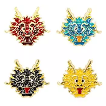 Ретро-товары со знаком зодиака, брошь в виде крана из мультфильма «Гочао», игла для пирсинга в виде лошади, значок с изображением аксессуаров мужского костюма «Восточный дракон»