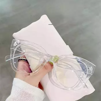 Ретро прозрачные очки, большая круглая оправа, анти-синие легкие очки, женские модные компьютерные очки, новые поддельные очки