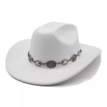 Ретро тренд металлическая шерстяная ковбойская шляпа модная джазовая шляпа универсальная вестерн ковбойская шляпа M56-58cm красный