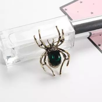 Ретро-трендовая брошь в виде паука из сплава с инкрустацией бриллиантами, персонализированная булавка для шеи, мужская и женская одежда красный
