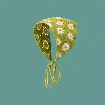 Ретро треугольное полотенце ручной работы для путешествий, милый модный тренд, милый крючок, цветок, литературный свежий платок, женская повязка на голову M