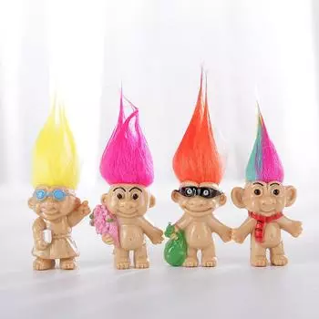 Retro Troll & Furry Dolls - 8 Unique Styles Approximately 8CM (Including Hair)