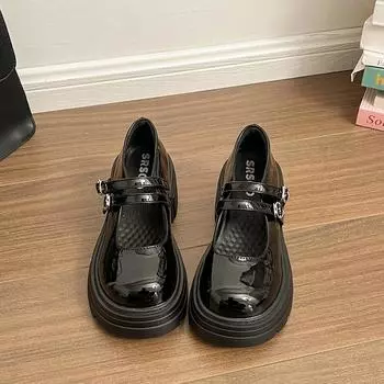 Ретро туфли из кожи для девочек лето новые на мягкой подошве на одном ремешке колледж Мэри Джейн одинарные туфли 35