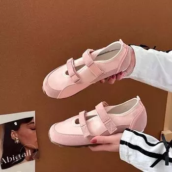 Ретро-туфли Мэри Джейн, пара балеток на липучках, летние мягкие подошвы не надоедают, тонкие одинарные туфли на плоской подошве 35