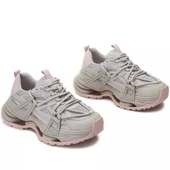 Ретро-туфли на толстой подошве для папы. Повседневная обувь. Универсальные дышащие кроссовки для бега. Модная женская обувь. 35 розовый