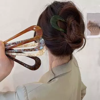 Ретро U-образные заколки для волос, новые модные геометрические ацетатные заколки для волос, заколки для женщин, аксессуары для волос, элегантный головной убор, подарок