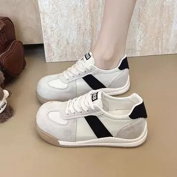 Retro ugly cute color matching German training shoes women s 2025 new fashion versatile light feet small sports Forrest Gump shoes 35 белый