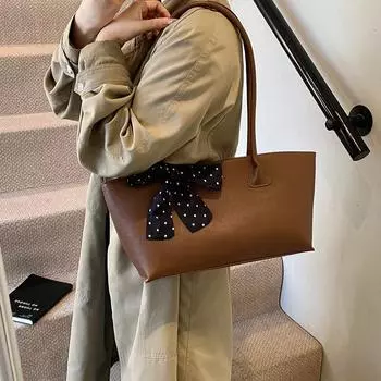 Retro Underarm Bag Women S Trendy Large Capacity Shoulder Tote Bag Commuter Tote Bag коричневый