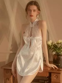 Ретро униформа Cheongsam с высоким разрезом в китайском стиле, современное улучшенное ципао, женские эротические платья, сексуальная мини-юбка, эротическое белье M