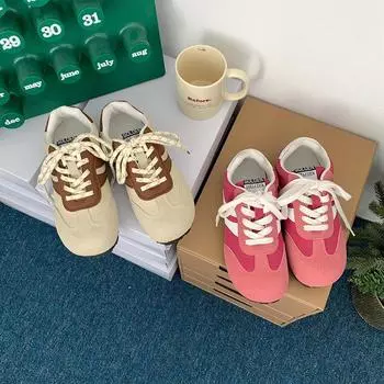 Ретро универсальные легкие взрывные немецкие кроссовки с плоской подошвой женские летние 2025 года интернет-знаменитости низкие американские повседневные туфли 35 розовый