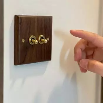 Ретро Великобритания 13A настенный 2-клавишный 2-позиционный выключатель света, антикварная вилла высокой мощности USB C быстрая зарядка цельная деревянная розетка, домашняя панель регулировки яркости